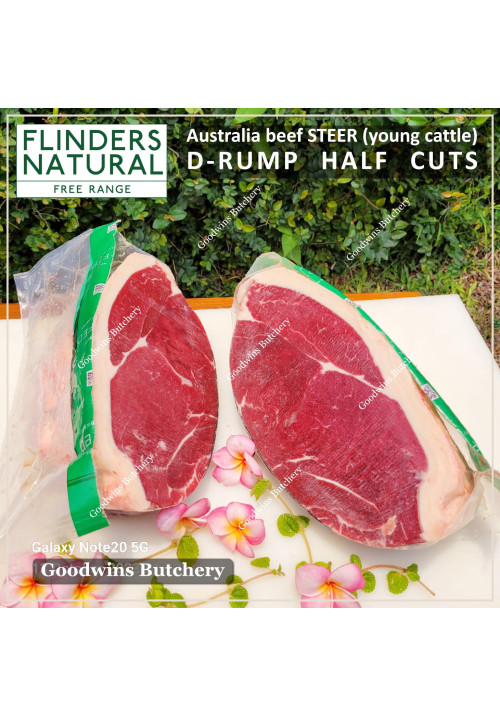 Beef D RUMP frozen Australia STEER young cattle FLINDERS NATURAL half cuts +/- 3 kg/pc (price/kg)